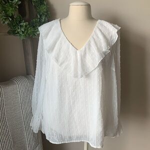 White swiss dot blouse